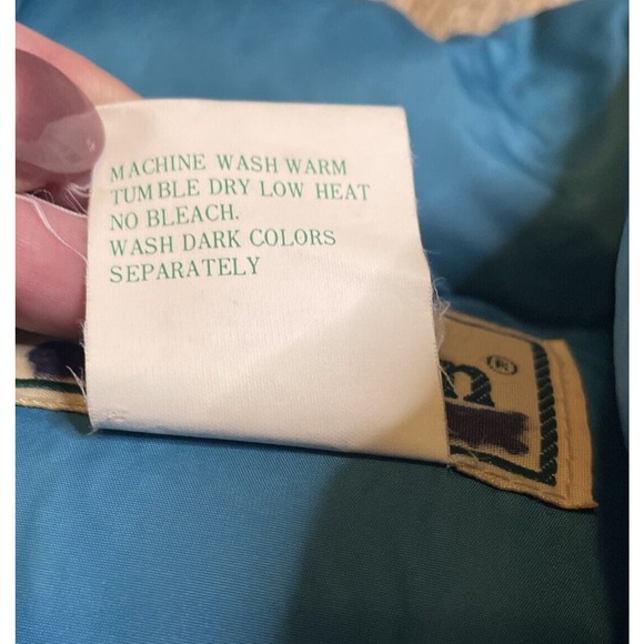 L.L. Bean 80s 90s Goose Down Puffer Vest Teal Blue Womens Medium Pockets Snap Up - Picture 7 of 7